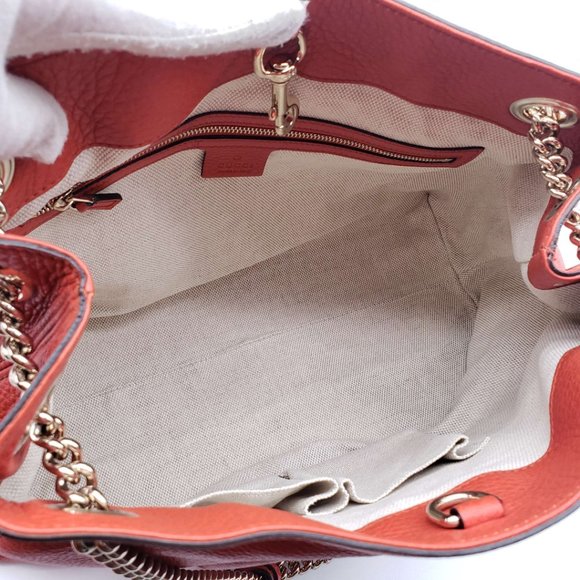 100% Authentic Gucci Soho on Chain Medium Leather Shoulder Bag - Picture 13 of 16